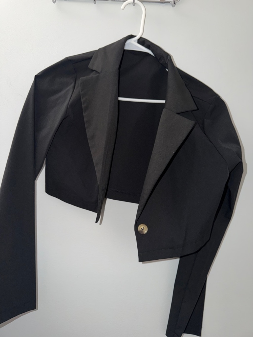 SHEIN Black Cropped Single-Button Blazer